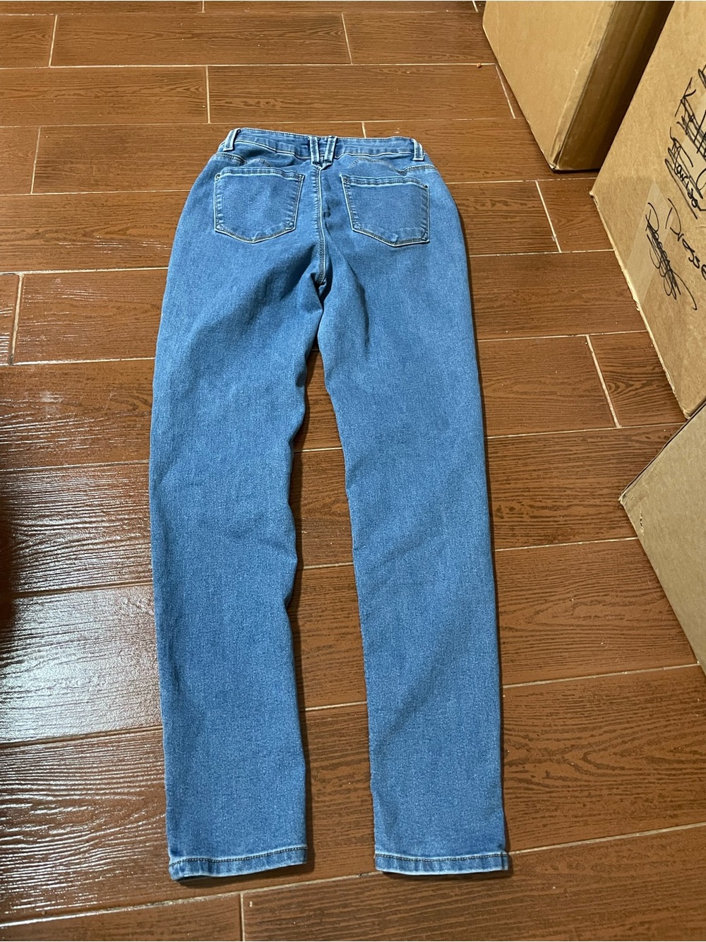 Curve Appeal high rise skinny blue jeans 8 cotton spandex stretch denim med wash - Picture 3 of 10